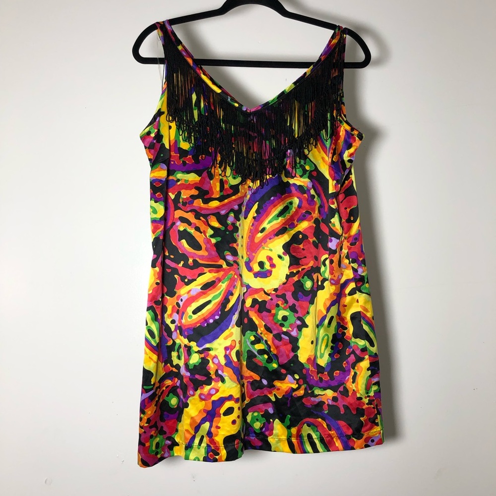 23rd St Colorful Abstract Psychedelic Tassel Tunic